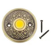 Elegant Bronze Doorbell Push Button with LED Light Sturdy Iron Construction