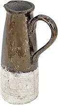 A & B Home 14.4 in H Sienna Brown Ceramic Indoor Outdoor Candia Pitcher, Home Accent Décor