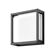 York Square Exterior Wall Light 12W Dark Grey Aluminium 5000K - 19651