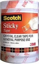 Scotch Sticky Tape 18 mm x 66 m - Pack of 8 Rolls, (502)
