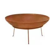 Ignite 40cm Round Steel Firepit/Planter Bowl with Feet - Rusty Steel Effect,