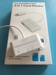3in1 Card Reader For iPad4 Ipad Mini SD MicroSD Lightning USB Flash Drive Camera