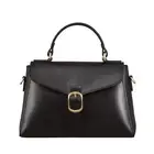 Vintage Vegan Leather Flap Top Handle Bag For Women Black Retro Satchel Casua...