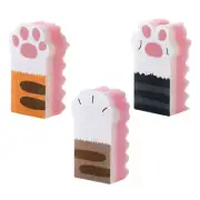 3 Pcs Erasers Cat Scratch Paw Sponge Cleaning Brush Scrubber