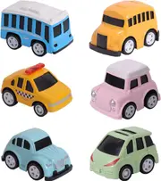 6 Pack Friction Powered Cars Vehicle Set, Mini Inertial Pull-Back Car Toy, Toddler Push And Go Small Trucks, Birthday Toys For 2,3, 4 Year Old Kid Boy Girl(Light Color)