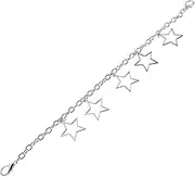 [BESPORTBLE] Hollow Star Pendant Shoe Chain Accessory Titanium Steel Decorative Chain for Footwear Unique Style Aesthetic Design for Boots and Sneakers Durable Metal with Lobster Clasp