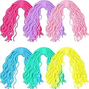 6Pcs Ramen Noodle Fidget Toy Stretchy Spaghetti Ball Ramen Noodles Sensory String Toy for Stress Relieving Early Education for Birthday Party Holiday Easter Basket Stuffing (Multi Color)