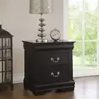 Black Nightstand w/ 2 Drawers | Modern Bedside Table