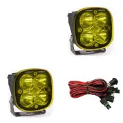 Baja Designs LED Light Pod Pair Squadron Racer Spot Pattern Amber Lens Universal