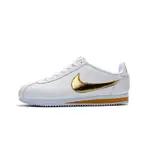 NIKE CORTEZ BASIC SL GS 阿甘鞋 皮革 慢跑鞋 白色 金勾