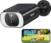 [ieGeek] S1 Solar Camera Outdoor Wireless, 5MP WiFi Battery Powered Cameras System for Home Security with Embedded Solar Panel, AI Motion Detection, Smart Spotlight & Alarm, Color Night Vision