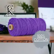 3MM 3ply macrame cord VIOLET High Quality Cotton Soft 3 Strand Twist Melbourne