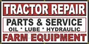TRACTOR REPAIR GENERIC RED BLACK WHT FARM VINTAGE OLD SCHOOL SIGN REMAKE BANNER