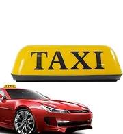 12v Taxi Signs - Car Roof Lamp, Cab Roof Top Light | Magnetic Waterproof Taxi Cab Roof Top Illuminated Sign, High Visibility Push Button Vintage Sign for City Taxi (33.6x15.4x11.3cm)