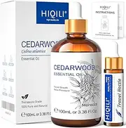 HIQILI Cedarwood Essential Oil, Pure and Natural Cedarwood Oil for Hair Growth, Skin and Diffuser with Dropper - 100ml