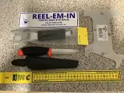 ALVEY Ruler, Aluminium Crab Measure,4 ” Bait Knife &sheath & Metal Fish Scaler