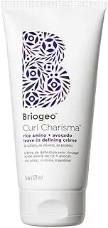 Briogeo Curl Charisma Rice Amino + Avocado Leave-In Defining Crème, Anti Frizz Hair Styling Moisturizer, Leave In Cream for Wavy, Curly, Coily Hair, Boosts Hydration, Vegan, Cruelty-Free, 6 fl oz