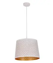 Penshade Interior Slanted with Geometry Pattern Laser Cut Pendant Light White