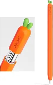 ELETIUO Silicone Case Compatible with Apple Pencil (USB-C),Protective Holder Grip Sleeve with Cap Accessories,Anti-Slip Cover Supports Magnetic Compatible with Apple Pencil 3rd Generation,Carrot