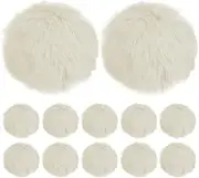 uxcell 12-Pack Faux Fur Pom Poms, 1.2 Inch/ 3.1 cm Soft Fluffy Pompoms Balls Faux Rabbit Fur with Elastic Loop for Hats/Bags/Keychains/Knitting Accessories/DIY Crafts [Beige]
