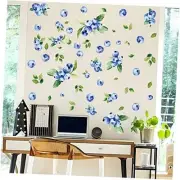 Blueberry Wall Decals Removable Boho Wall Stickers Peel Stick Flower Fruit