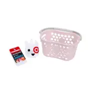 Kids Target Mini Shopping Pink Basket With Grey Handles Preorder