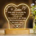 Sister Gifts, to My Sister Lamp 3D Illusion LED Night Light, I Love You Table De
