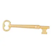 Solid Brass Skeleton Key w/ Double Notched Bit - for House Doors with Mortise 1