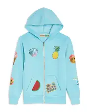 Vintage Havana Girls' Heart & Stripes Full Zip Hoodie - Big Kid