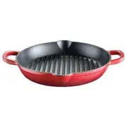 Baccarat Le Connoisseur Cast Iron Round Grill Pan 28X5cm Red
