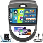 Roinvou 4+64G Car Stereo for Kia Soul 2010 2011 2012 2013, 9" Touch Screen for Kia Soul Carplay Android Auto with 32EQ Bluetooth5.0 WiFi GPS Navigation Mirror Link 1280 * 720 Resolution SWC