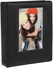 Zink 2x3 Photo Album 64-Pocket Mini Photo Album w/Transparent Window Cover for 2”x3” ZINK Zero Ink Photo Paper Compatible with Kodak, Lifeprint, Polaroid, HP, Canon, Fujifilm 2x3 Photos, Black