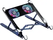 Laptop Cooler Laptop Cooler Base Stand Foldable Laptop Cooling Pad Portable Adjustable Notebook Stand Plastic with 2/4 Fans Laptop Cooler Stand(with 2 Fans)