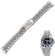 HAZELS 20 21mm Stainless Steel Replacement Wrist Watchband Strap Bracelet Jubilee with Oyster Clasp for Rolex GMT Master II Date JUST