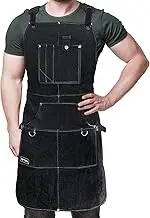 FIGHTECH Shop Apron - Heavy Duty Wood Working Apron for Men with Tool Pockets for Woodworkers Blacksmiths Carpenters M-XXL