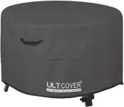 Patio Fire Pit Table Cover round 50 Inch Outdoor Waterproof Fire Bowl Cover, Bla