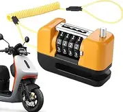Jeruytgh Motorcycle Brake Lock | Heavy Duty Bike Wheel 4-Digit Combination Locks,Waterproof Locking System, Riding Safety Gear for E-Bikes Bicycles Motorcycles
