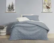 Jelly Bean Kids Single/Double Bed Bolston Coverlet w/ Pillowcase Pale Set Blue
