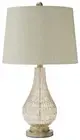 Signature Design by Ashley Latoya Contemporary 25" Curved Glass Table Lamp, C...