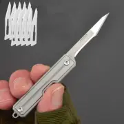 Mini Pocket Utility Folding Knife Scalpel Blade EDC Outdoor Camping Keychain