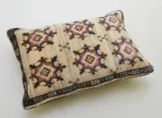 HANDMADE CUSHION PILLOW COVER HAND KNOTTED AFGHAN TURKISH WOOL PILE FLOOR RUG
