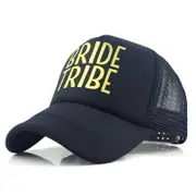 Black BRIDE TRIBE Snapback Mesh Baseball Cap