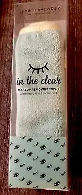 Lemon Lavender In the Clear Makeup Removing Towel Washable Hanging Loop Green