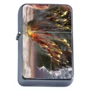Volcanoes D2 Flip Top Oil Lighter Wind Resistant