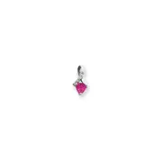 14k White Gold 5mm Pink Tourmaline VS Diamond pendant