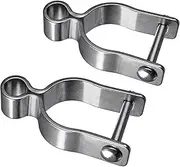 Insaga 304 Stainless Steel Chain Link Fence Gate Frame Female Hinge for Chain Link Fence Post, 2 Pack Post Female Hinges for 5/8'' Pin fit 1-3/8''Outer Diameter Post/Pipe, Bolt/Nut Included
