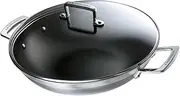 [Le Creuset] 3-Ply Stainless Steel Non-Stick Wok with Lid, 30 cm