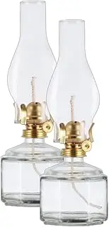 Kerosene Lamp, Rustic Kerosene Lamp Windproof Glass Lamp Cover Indoor Oil Lamp Retro Nostalgic Oil Lantern for Home Emergency Lighting Candlestick Lantern Home Decor 13.0-inch