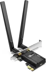 TP-Link WiFi 6 PCIe Card for Desktop PC AX3000 (Archer TX55E), Bluetooth 5.2, WPA3, 802.11ax Dual Band Wireless Adapter with MU-MIMO, Ultra-Low Latency, Supports Windows 11, 10 (64bit) Only, Black