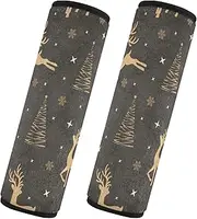 Car Seat Belt Covers 2 Pack Soft Car Safety Seat Belt Strap Shoulder Pad Camera Bag Strap Cover Car Accessories for Women Men Kids S Christmas Pattern Reindeer Winter 1550702069
